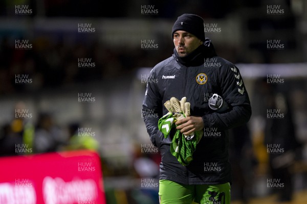 191122 - Newport County v Gillingham - Sky Bet League 2 - Newport County goalkeeper Nick Townsend at full time 