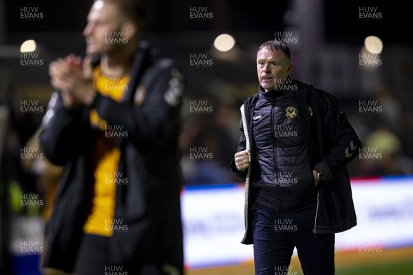 191122 - Newport County v Gillingham - Sky Bet League 2 - Newport County manager Graham Coughlin at full time 