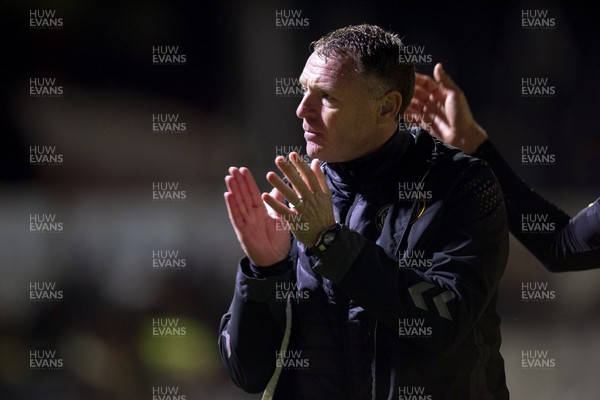 191122 - Newport County v Gillingham - Sky Bet League 2 - Newport County manager Graham Coughlin at full time
