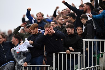 200925 - Newport County v Gillingham - Sky Bet League 2 - Gillingham fans after their side takes the lead
