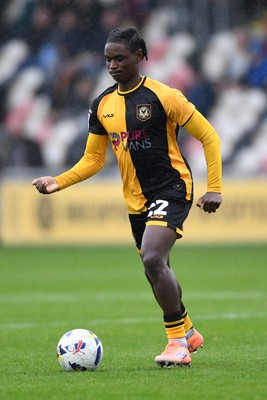 200925 - Newport County v Gillingham - Sky Bet League 2 - Habeeb Ogunneye of Newport County