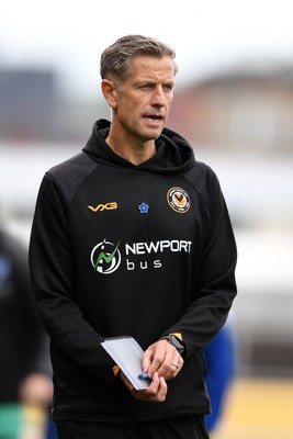 200925 - Newport County v Gillingham - Sky Bet League 2 - Newport County Manager, David Hughes