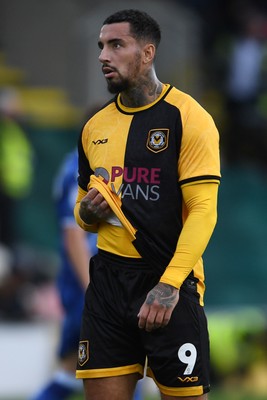 200925 - Newport County v Gillingham - Sky Bet League 2 - Dejected Courtney Baker-Richardson of Newport County
