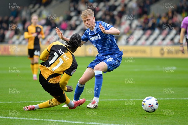 200925 - Newport County v Gillingham - Sky Bet League 2 - Cameron Antwi of Newport County is fouled in the box by Andy Smith of Gillingham and receives a penalty