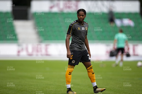 030922 - Newport County v Grimsby Town - Sky Bet League 2 - Nathan Moriah-Welsh of Newport County during the warm up