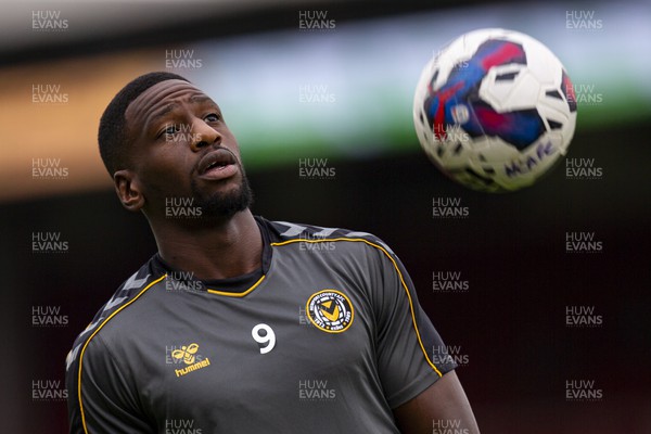 030922 - Newport County v Grimsby Town - Sky Bet League 2 - Omar Bogle of Newport County during the warm up