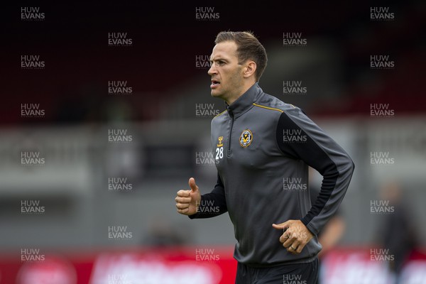 030922 - Newport County v Grimsby Town - Sky Bet League 2 - Mickey Demetriou of Newport County during the warm up