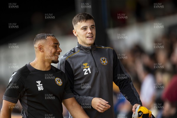 030922 - Newport County v Grimsby Town - Sky Bet League 2 - Lewis Collins of Newport County ahead of kick off