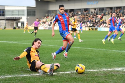 070226 - Newport County v Grimsby Town - Sky Bet League 2 - Harrison Biggins of Newport County fails to keep the ball in