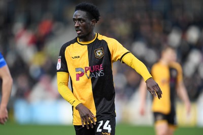 070226 - Newport County v Grimsby Town - Sky Bet League 2 - Nathan Opoku of Newport County