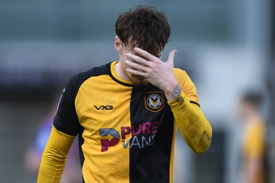 070226 - Newport County v Grimsby Town - Sky Bet League 2 - Michael Spellman of Newport County