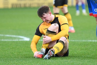 070226 - Newport County v Grimsby Town - Sky Bet League 2 - Ged Garner of Newport County goes down to earn his side a penalty