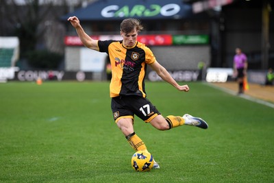 070226 - Newport County v Grimsby Town - Sky Bet League 2 - Tom Davies of Newport County