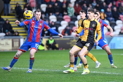 070226 - Newport County v Grimsby Town - Sky Bet League 2 - James Crole of Newport County goes close