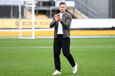 070226 - Newport County v Grimsby Town - Sky Bet League 2 - James Clarke during his lap of honour after retirement from football