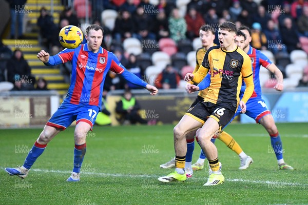 070226 - Newport County v Grimsby Town - Sky Bet League 2 - James Crole of Newport County goes close