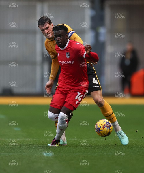 161223 - Newport County v Grimsby Town, EFL Sky Bet League 2 - Arthur Gnahoua of Grimsby is closed down by Ryan Delaney of Newport County
