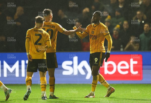 161223 - Newport County v Grimsby Town, EFL Sky Bet League 2 - Omar Bogle of Newport County celebrate after he scores  goal