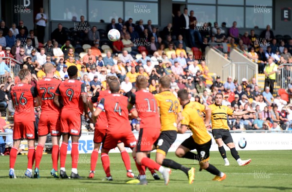 250818 - Newport County v Grimsby Town - SkyBet League 2 - Matthew Dolan of Newport County scores goal