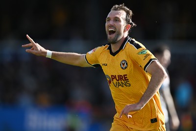 260926 - Newport County v Grimsby Town - Sky Bet League 2 - Christian Doidge of Newport County celebrates scoring a goal