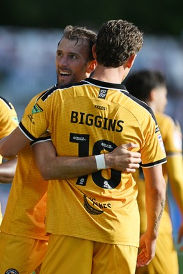 260926 - Newport County v Grimsby Town - Sky Bet League 2 - Christian Doidge of Newport County celebrates scoring a goal with team mates