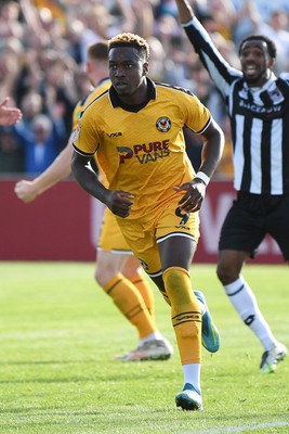 260926 - Newport County v Grimsby Town - Sky Bet League 2 - Shaquille Gwengwe of Newport County scores a goal