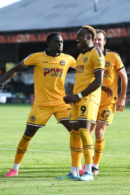 260926 - Newport County v Grimsby Town - Sky Bet League 2 - Shaquille Gwengwe of Newport County celebrates scoring a goal