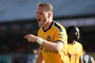 260926 - Newport County v Grimsby Town - Sky Bet League 2 - Cameron Norman of Newport County