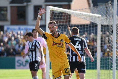 260926 - Newport County v Grimsby Town - Sky Bet League 2 - Christian Doidge of Newport County goes close