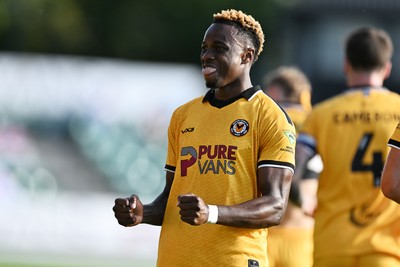 260926 - Newport County v Grimsby Town - Sky Bet League 2 - Shaquille Gwengwe of Newport County celebrates scoring a goal