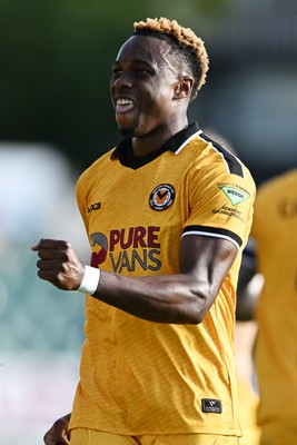 260926 - Newport County v Grimsby Town - Sky Bet League 2 - Shaquille Gwengwe of Newport County celebrates scoring a goal