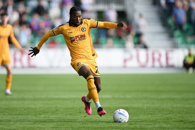 260926 - Newport County v Grimsby Town - Sky Bet League 2 - Yahya Bamba of Newport County