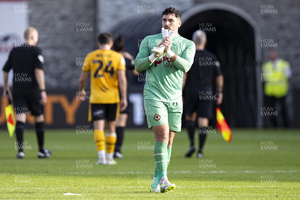 071023 - Newport County v Harrogate Town - Sky Bet League 2 - Newport County goalkeeper Nick Townsend at full time