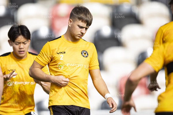 071023 - Newport County v Harrogate Town - Sky Bet League 2 - Lewis Payne of Newport County during the warm up