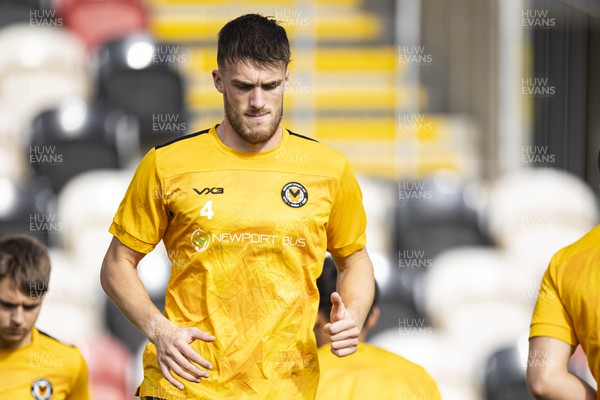 071023 - Newport County v Harrogate Town - Sky Bet League 2 - Ryan Delaney of Newport County during the warm up