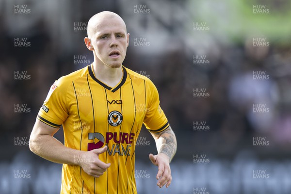 071023 - Newport County v Harrogate Town - Sky Bet League 2 - James Waite of Newport County prepares to take a corner kick 