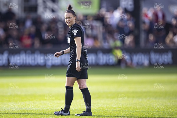 071023 - Newport County v Harrogate Town - Sky Bet League 2 - Referee Rebecca Welch during the first half 