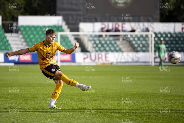 071023 - Newport County v Harrogate Town - Sky Bet League 2 - Lewis Payne of Newport County in action