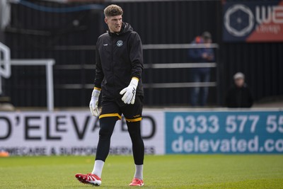 110426 - Newport County v Harrogate Town - Sky Bet League 2 - Newport County goalkeeper Jordan Wright during the warm up