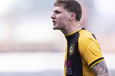 110426 - Newport County v Harrogate Town - Sky Bet League 2 - James Crole of Newport County reacts to the linesman