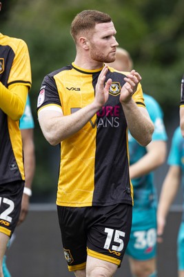 110426 - Newport County v Harrogate Town - Sky Bet League 2 - Lee Jenkins of Newport County ahead of kick off