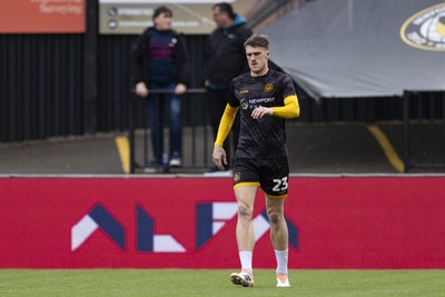 110426 - Newport County v Harrogate Town - Sky Bet League 2 - Ryan Delaney of Newport County during the warm up