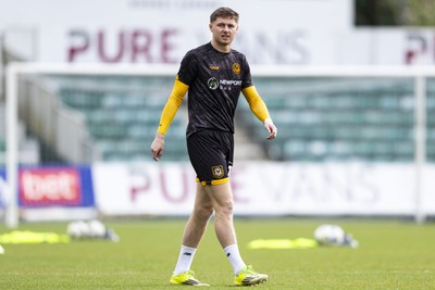110426 - Newport County v Harrogate Town - Sky Bet League 2 - James Crole of Newport County during the warm up