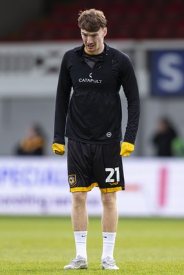 110426 - Newport County v Harrogate Town - Sky Bet League 2 - Michael Spellman of Newport County during the warm up