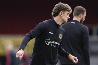 110426 - Newport County v Harrogate Town - Sky Bet League 2 - Harrison Biggins of Newport County during the warm up