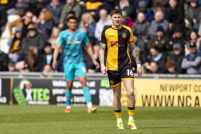 110426 - Newport County v Harrogate Town - Sky Bet League 2 - James Crole of Newport County in action