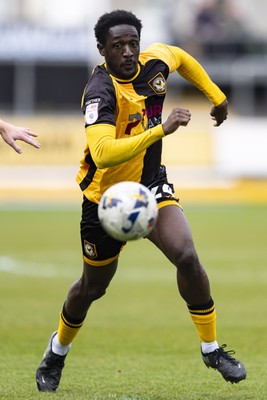 110426 - Newport County v Harrogate Town - Sky Bet League 2 - Nathan Opoku of Newport County in action