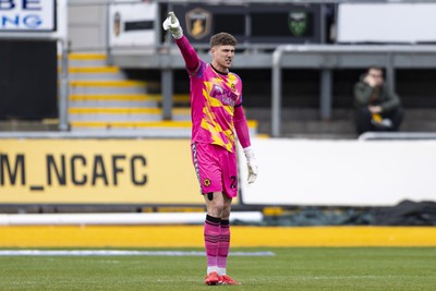 110426 - Newport County v Harrogate Town - Sky Bet League 2 - Newport County goalkeeper Jordan Wright in action