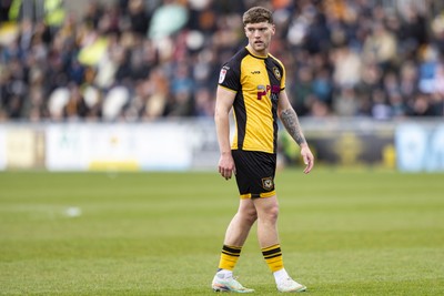 110426 - Newport County v Harrogate Town - Sky Bet League 2 - Cameron Evans of Newport County in action