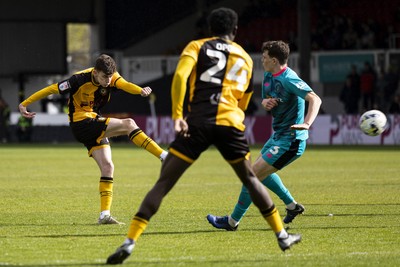 110426 - Newport County v Harrogate Town - Sky Bet League 2 - Joe Thomas of Newport County scores his sides second goal